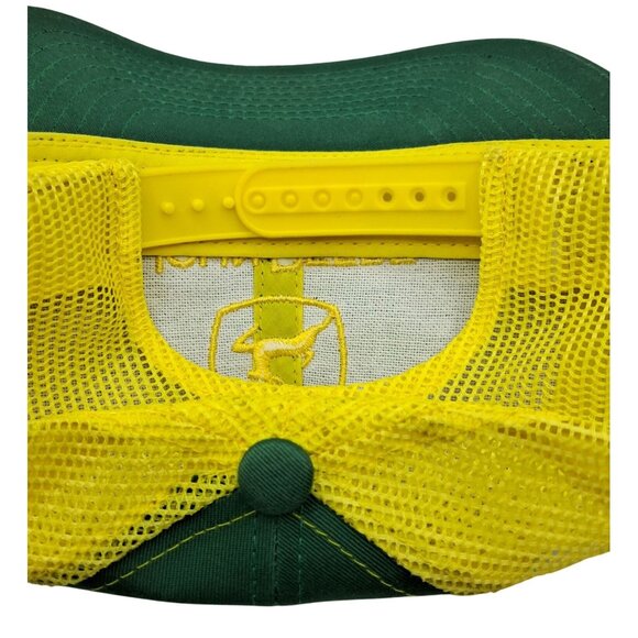 John Deere Trucker Hat Adjustable Snapback Green Yellow Logo Mesh MPC Farmer Cap - Picture 5 of 13